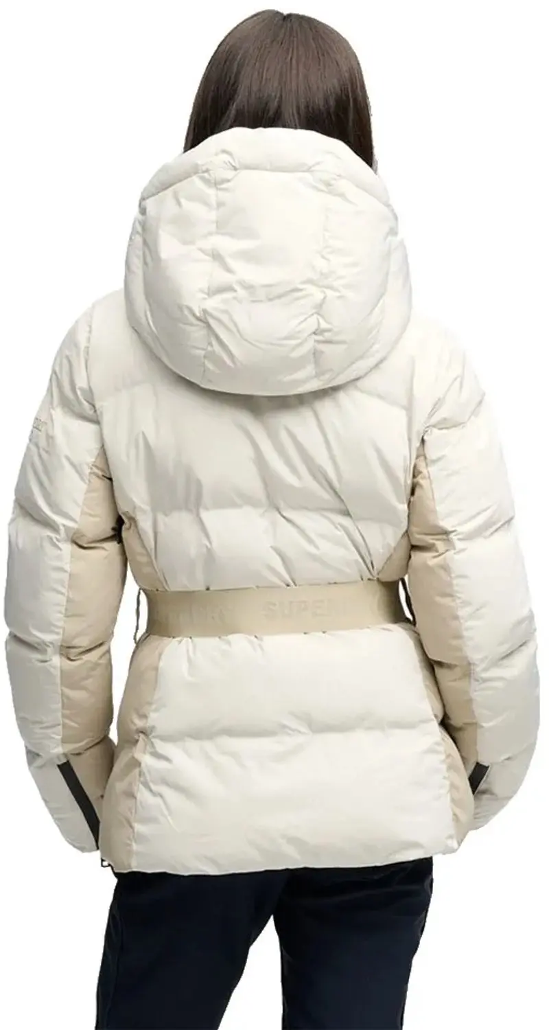 Superdry Luxe Belted Ski Gewatteerde Jas - Chalet Cream - afbeelding 3 van 6