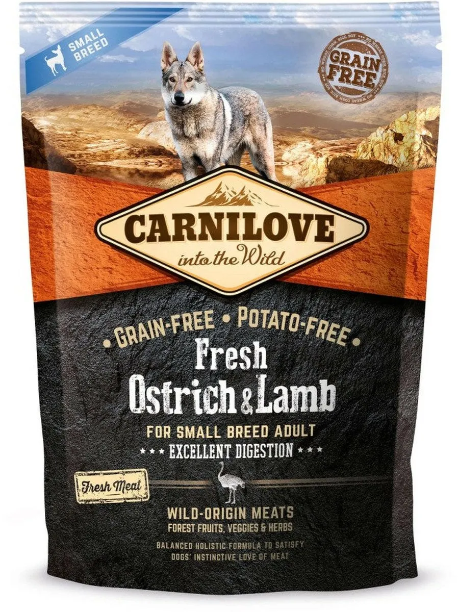 Carnilove Grain Free Fresh Ostrich & Lamb Adult Small Breed 1,5 kg - Hond - Honden droogvoer