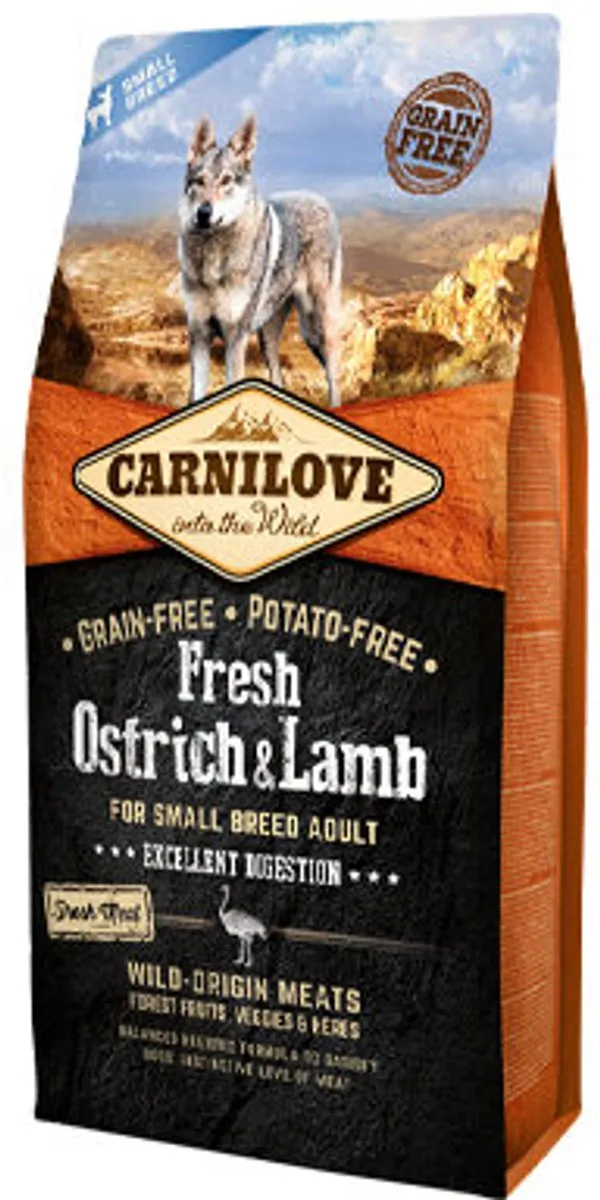 Carnilove Grain Free Fresh Ostrich & Lamb Adult Small Breed 1,5 kg - Hond - Honden droogvoer