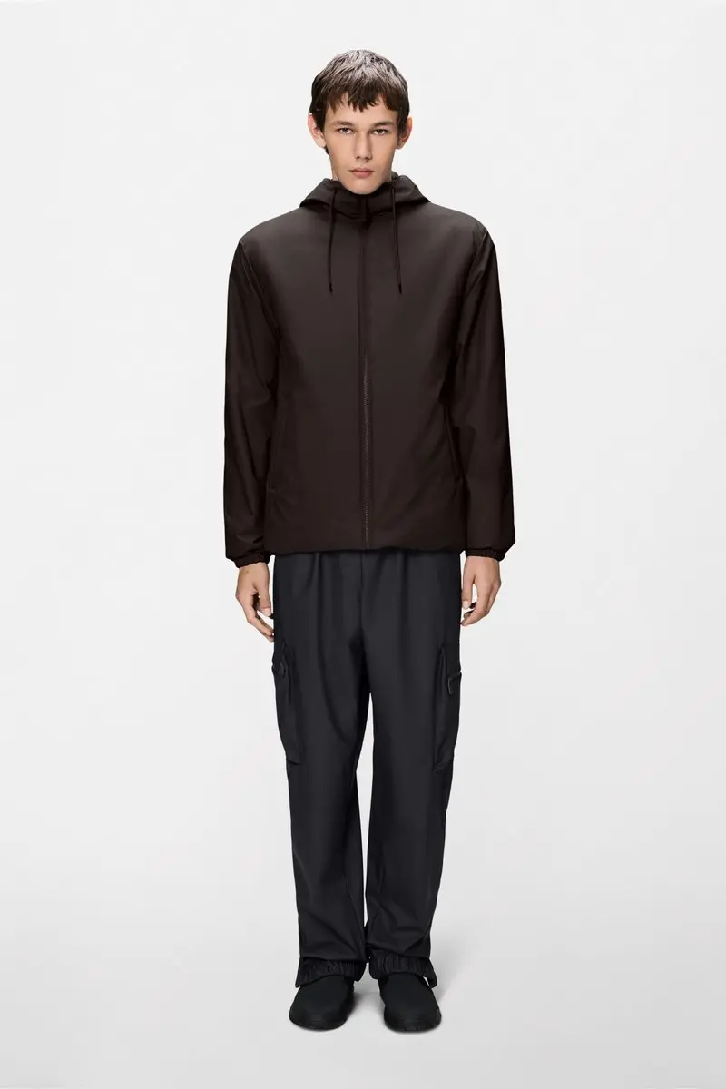 Rains Lohja Insulated Hooded Jas - Donkerbruin - M - afbeelding 3 van 4