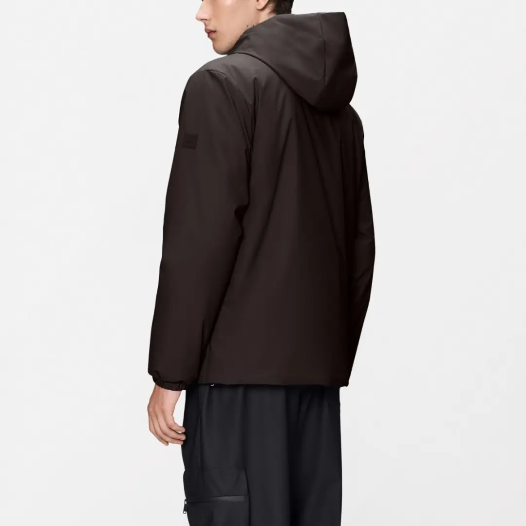 Rains Lohja Insulated Hooded Jas - Donkerbruin - M - afbeelding 4 van 4