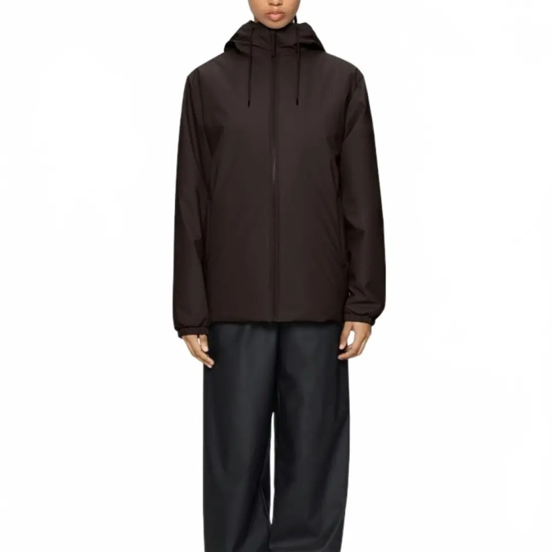 Rains Lohja Insulated Hooded Jas - Donkerbruin - M - afbeelding 2 van 4