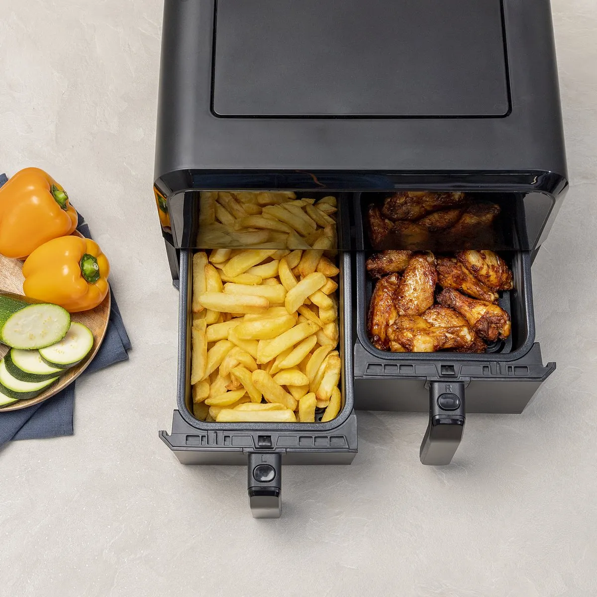 Princess Double Basket Airfryer 182068 - 2400W - 8L - 2 Manden - Zwart