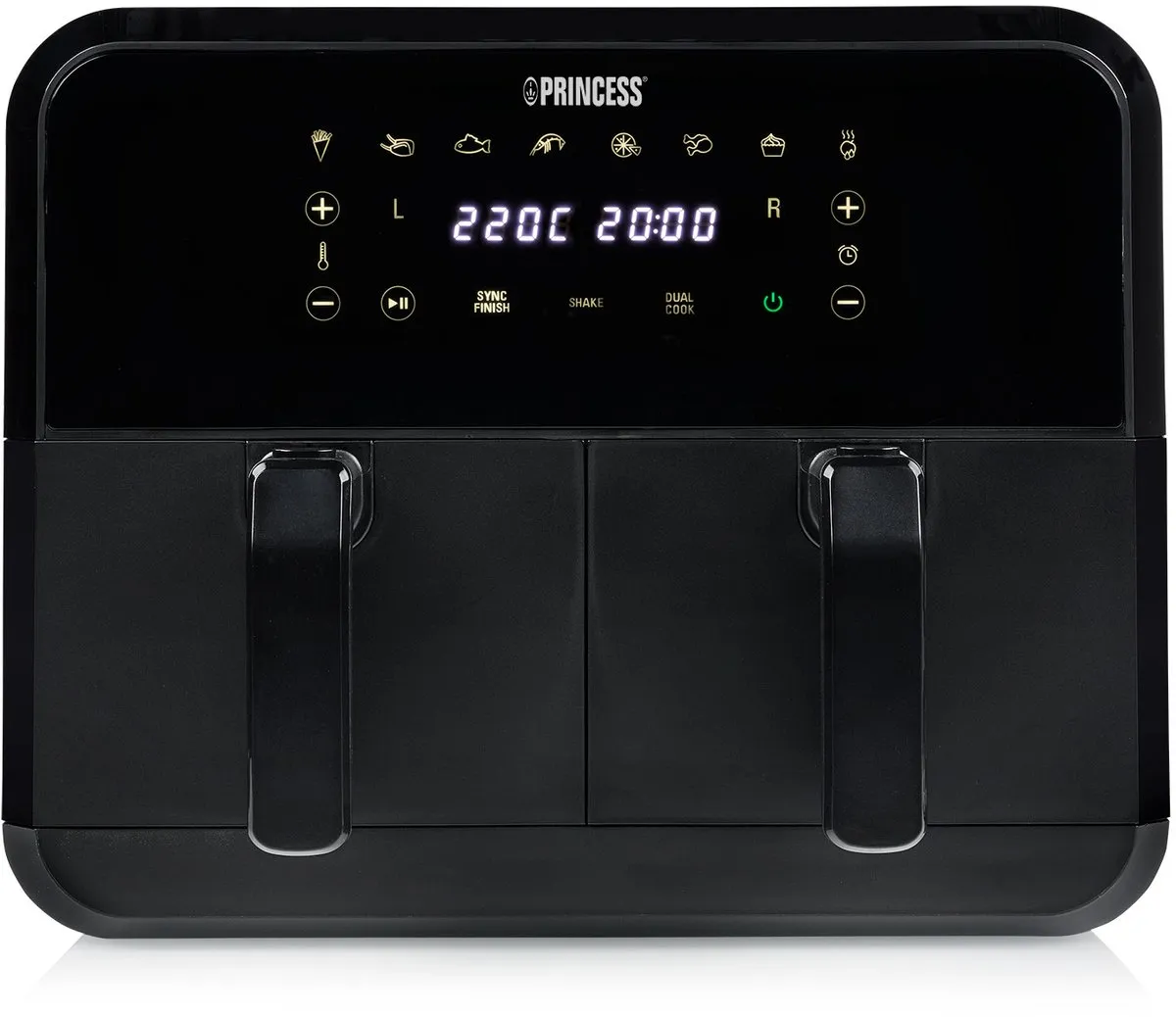 Princess Double Basket Airfryer 182068 - 2400W - 8L - 2 Manden - Zwart