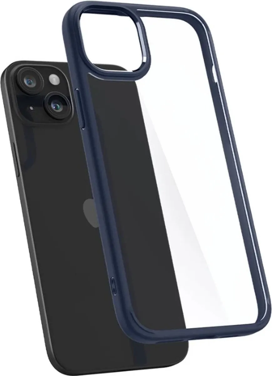 Spigen Crystal Hybrid ACS06460 Hoesje - iPhone 15 Plus - Transparant Blauw