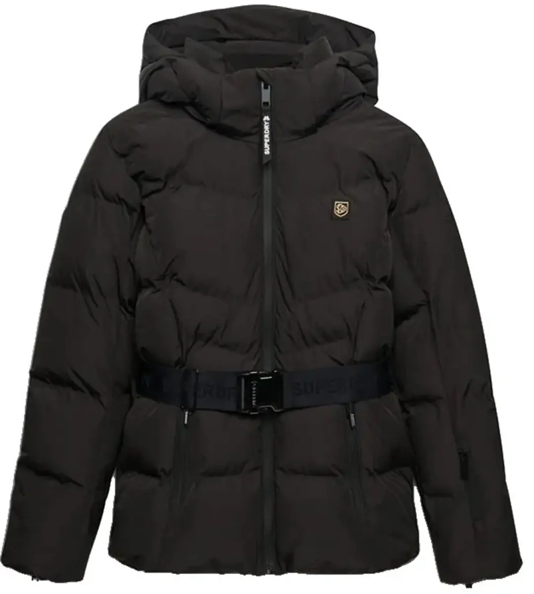 Superdry Luxe Belted Ski Gewatteerde Jas - Zwart - afbeelding 4 van 6