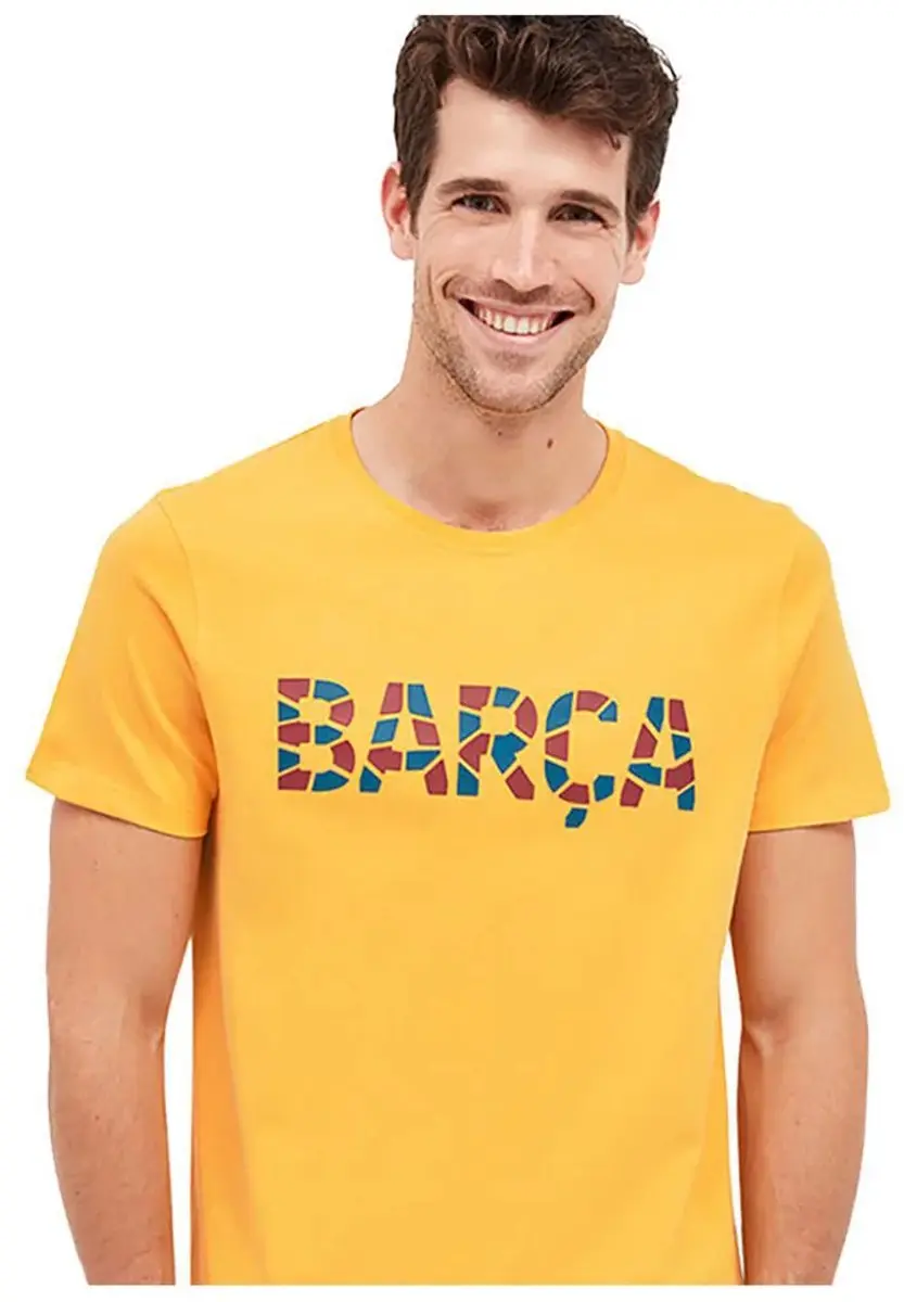 BarÇa Trencadis T-shirt Met Korte Mouwen Geel L Man