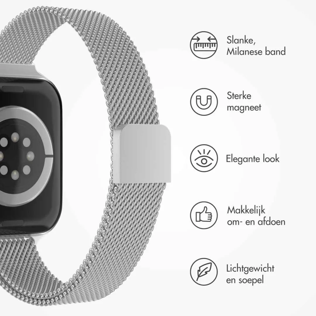 Imoshion Milanees Bandje Apple Watch 42mm - Zilver