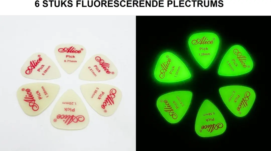 6 Stuks Fluorescerende Plectrums