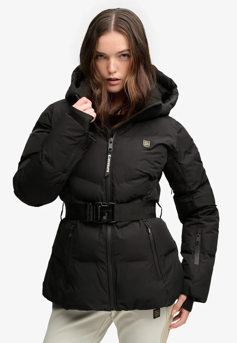 Superdry Luxe Belted Ski Gewatteerde Jas - Zwart - afbeelding 6 van 6