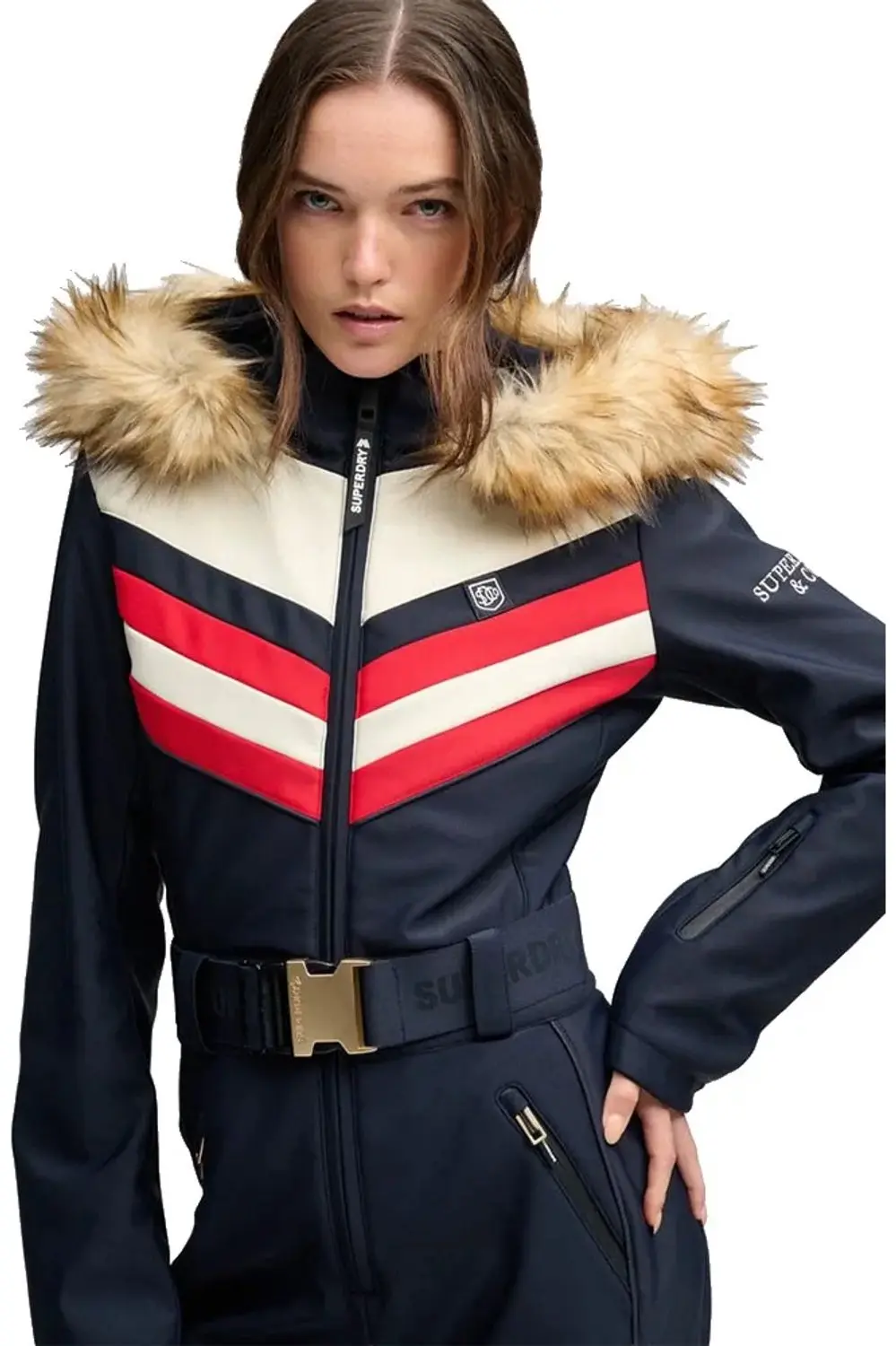 Superdry Luxe Chevron Skipak Slanke Pasvorm - Dames - Darkest Navy - afbeelding 4 van 6
