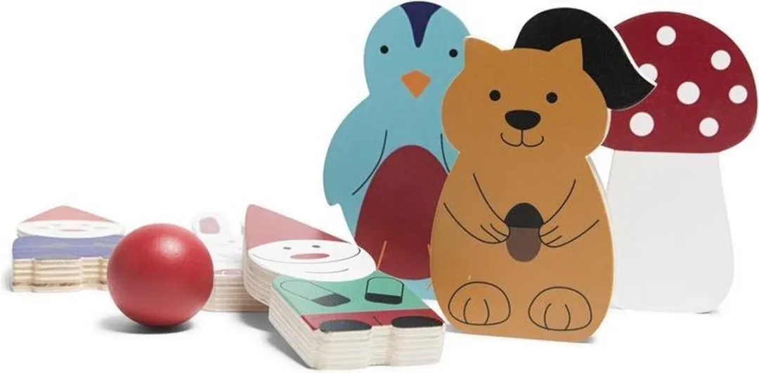 BS Toys Kabouter Bowling Kegelspel 7-delig - Hout - Multi