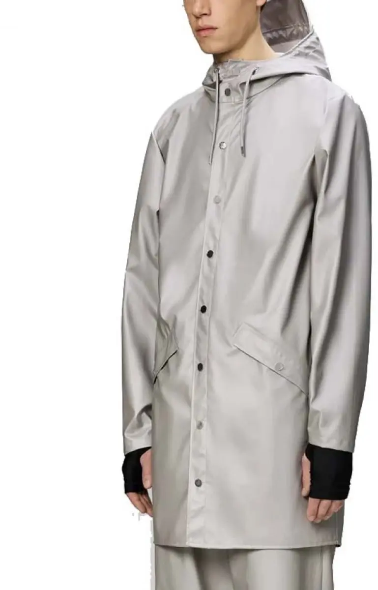 RAINS 12020R LONG JACKET W3 Grijs S EU
