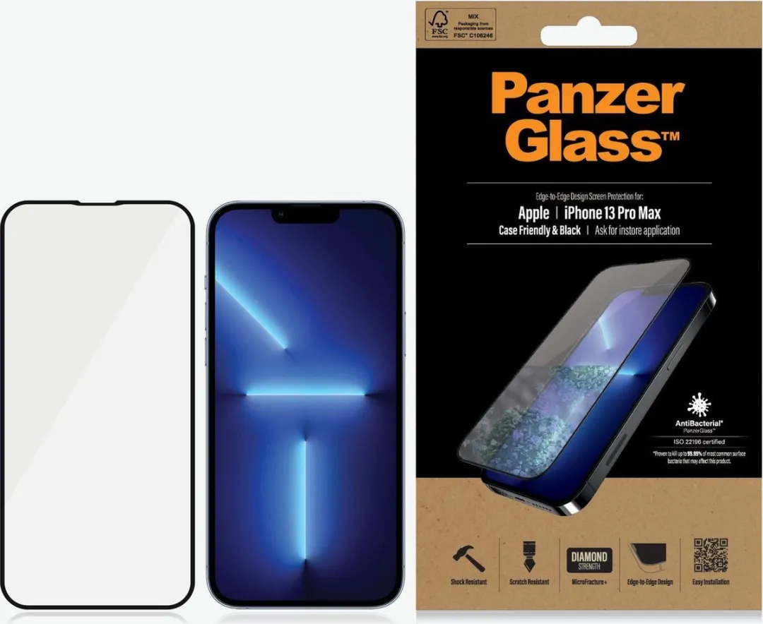 PanzerGlass iPhone 13 Pro Max CF Super+ Glas - Zwart
