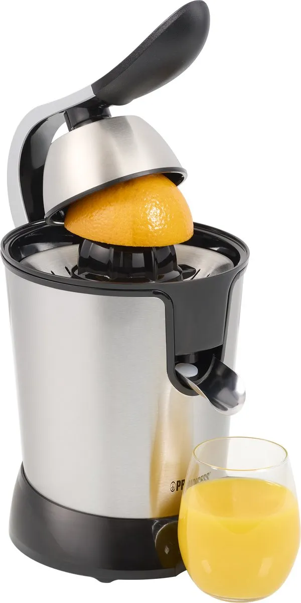 Princess Citruspers 201873 - 2 perskegels - Extreem krachtige motor - 1000W - Elektrische citruspers - Perst alle soorten citrus vruchten