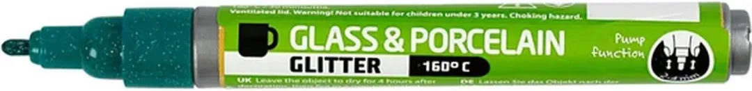 Creativ Company Glas- & Porseleinstiften Donkergroen Glitter 2-4mm