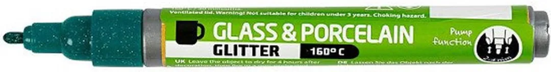 Creativ Company Glas- & Porseleinstiften Donkergroen Glitter 2-4mm