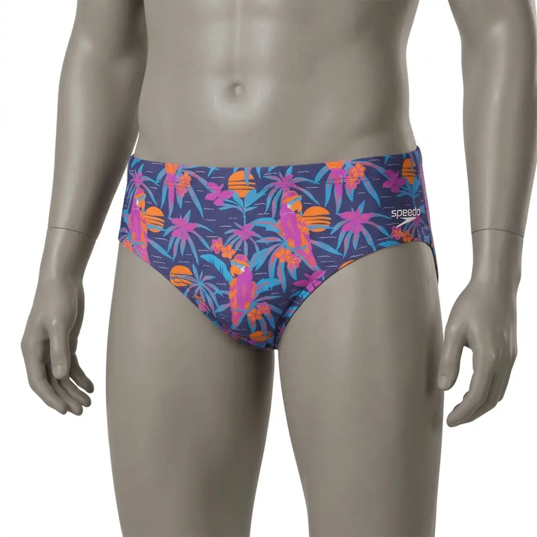Speedo Club Training Allover 13.5cm Zwemslip Blauw UK 32 Man