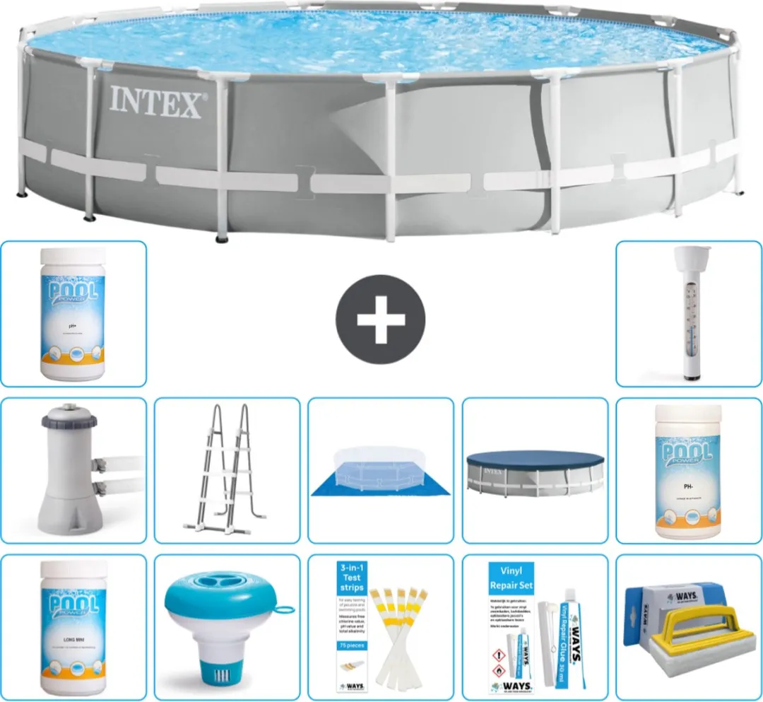 Intex Rond Prism Frame Zwembad 457cm x 107cm