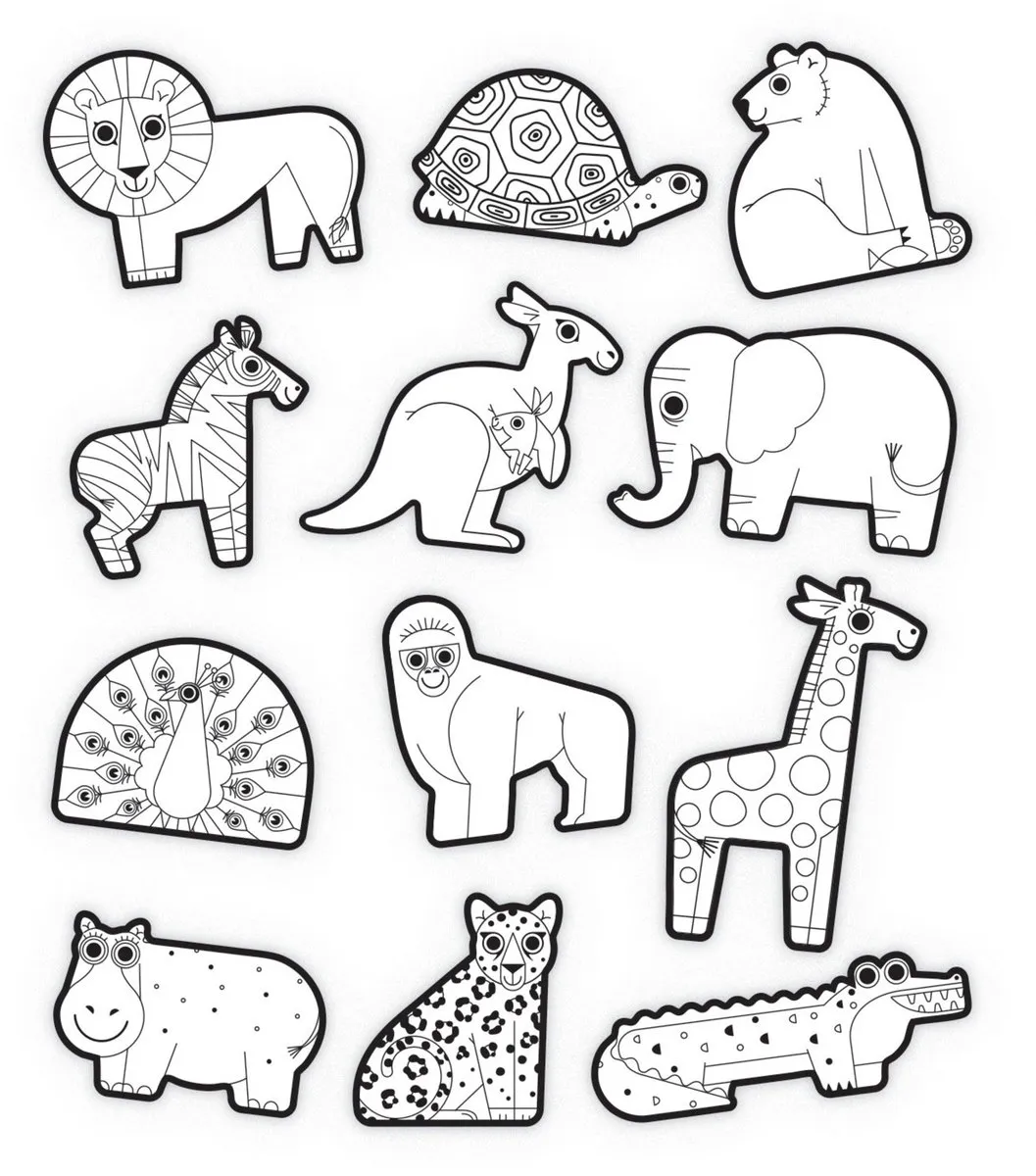 Crocodile Creek Inkleur Stickers Dieren - 20 Stuks