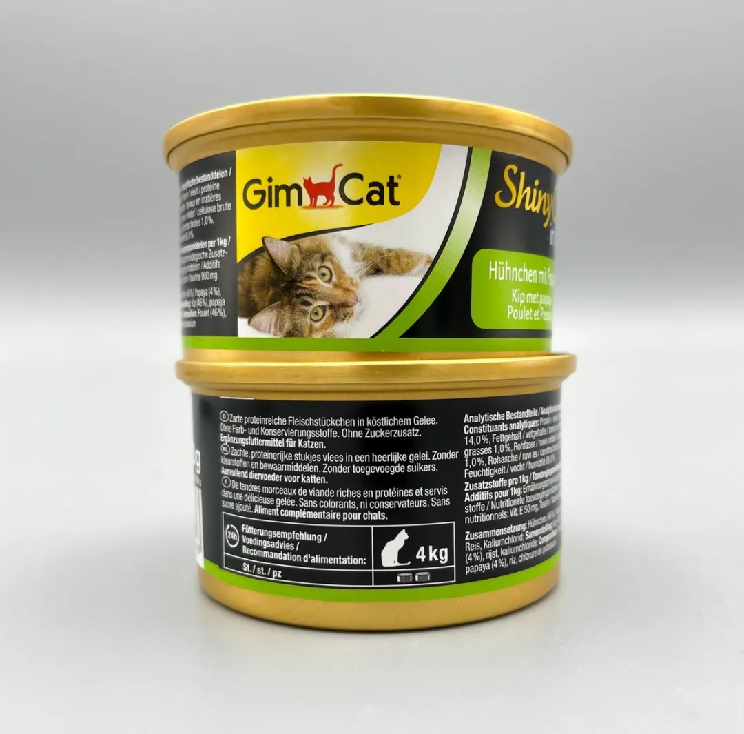 GimCat Shinycat Kattenvoer Kip met Papaya 24x70g