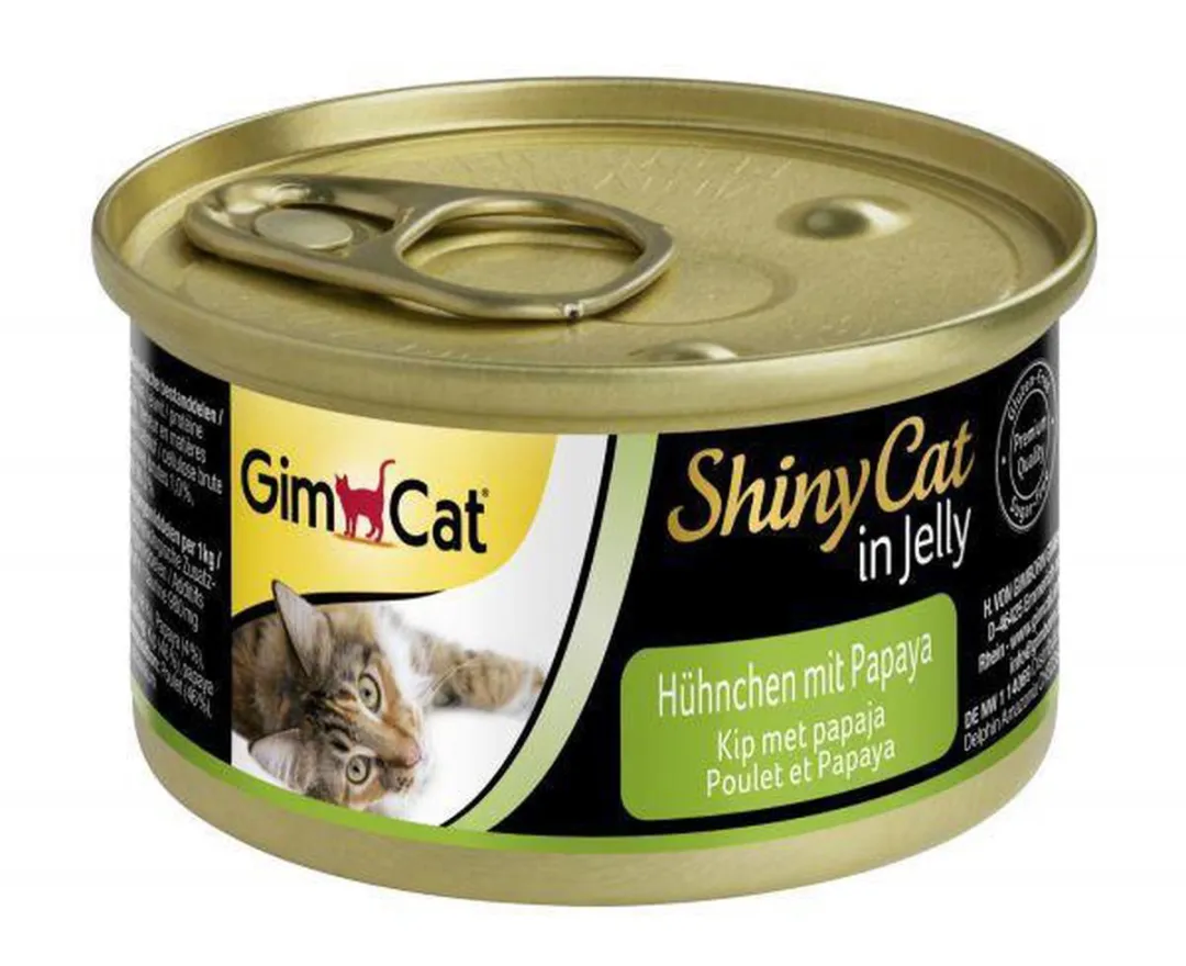 GimCat Shinycat Kattenvoer Kip met Papaya 24x70g