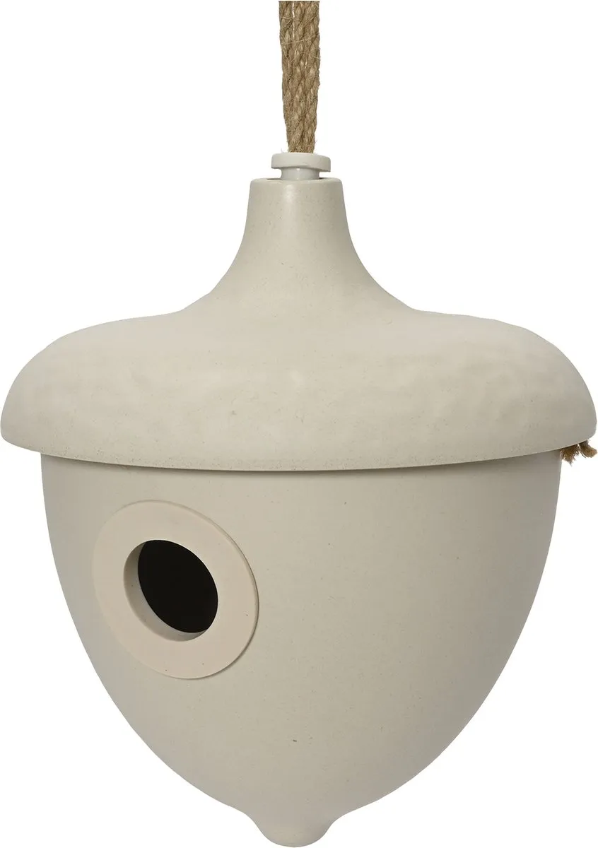Decoris Vogelhuisje met bad/voederschaal - Wit