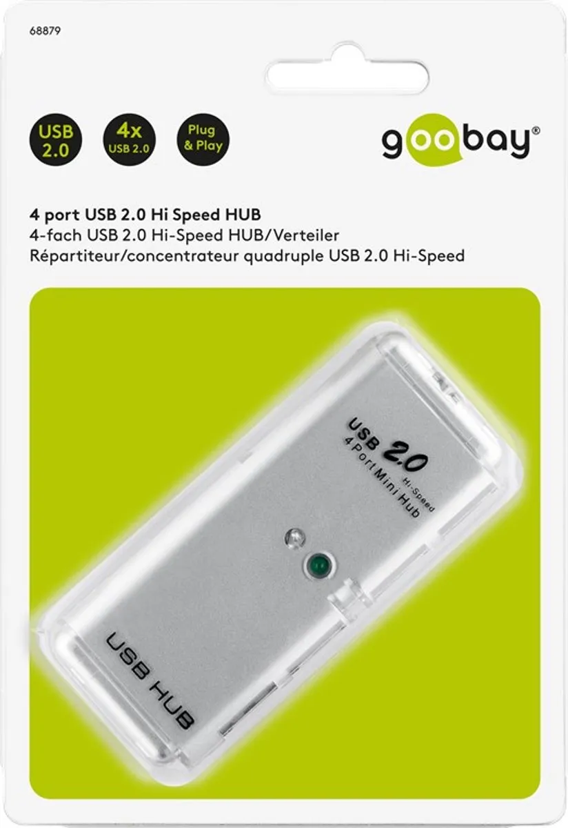 Goobay 68879 USB Hub 4 Poorten - Zilver