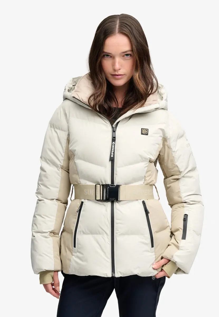 Superdry Luxe Belted Ski Gewatteerde Jas - Chalet Cream - afbeelding 6 van 6