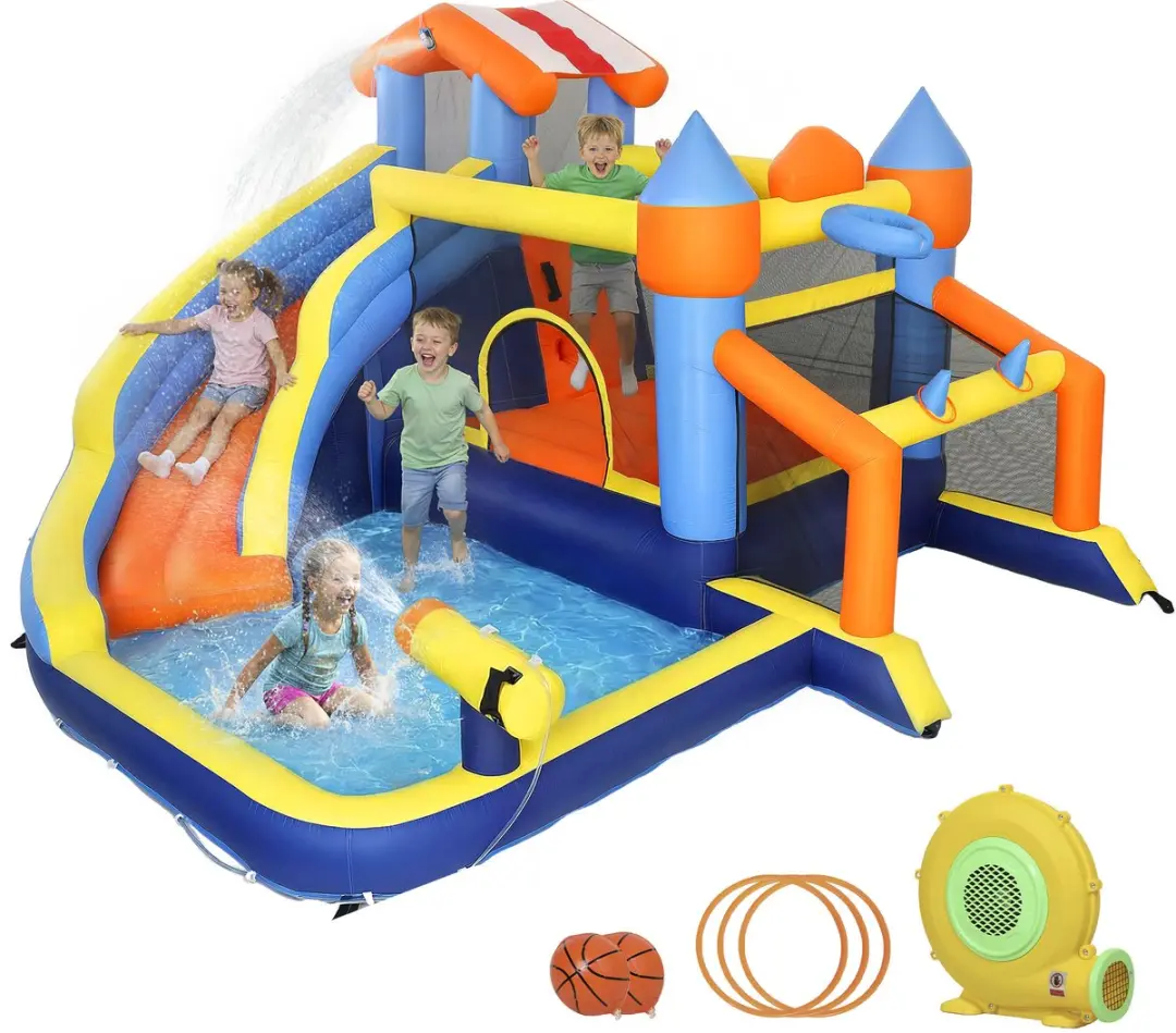 AIYAPLAY-Springkasteel-Oxfordstof-350 x 325 x 210 cm-Multicolor