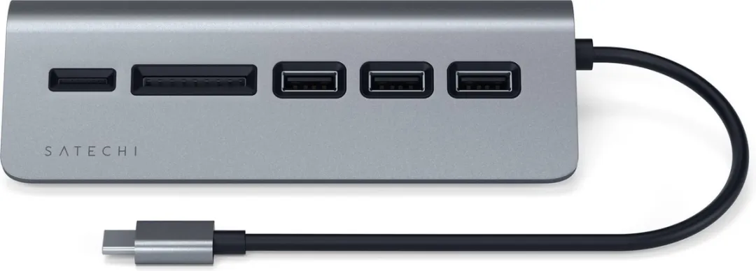 Satechi TYPE-C Aluminum USB Hub & Card Reader SAT07164 - Space Grey