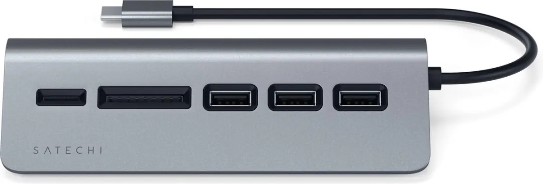 Satechi TYPE-C Aluminum USB Hub & Card Reader SAT07164 - Space Grey - afbeelding 6 van 6