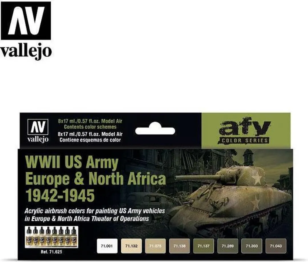 Vallejo Hobbyverf Acrylverf WWII US Army Europe 1942-1945