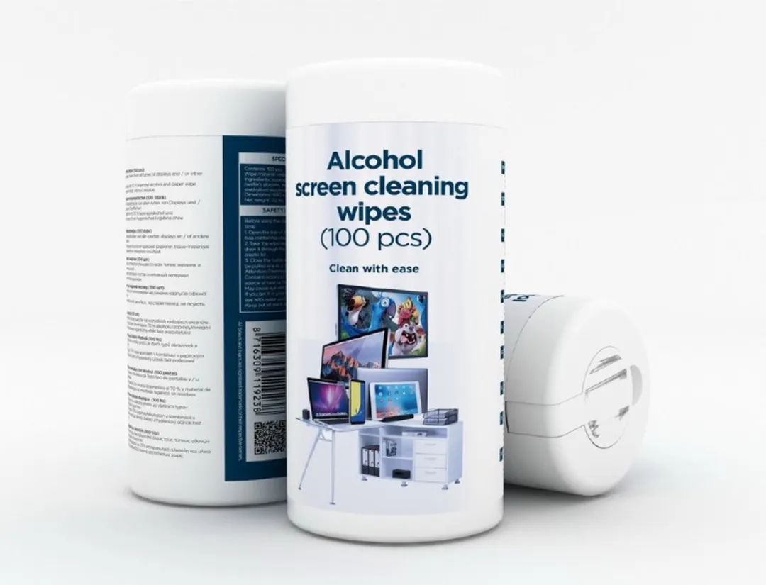Gembird Alcohol Schermreinigingsdoekjes 100 Stuks - Wit