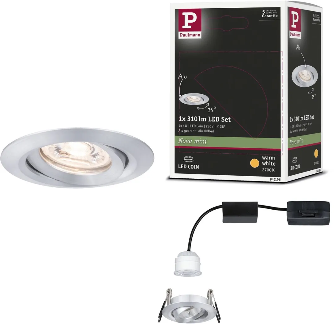 Paulmann Nova Mini Coin LED-inbouwlamp 4W 310lm 2700K