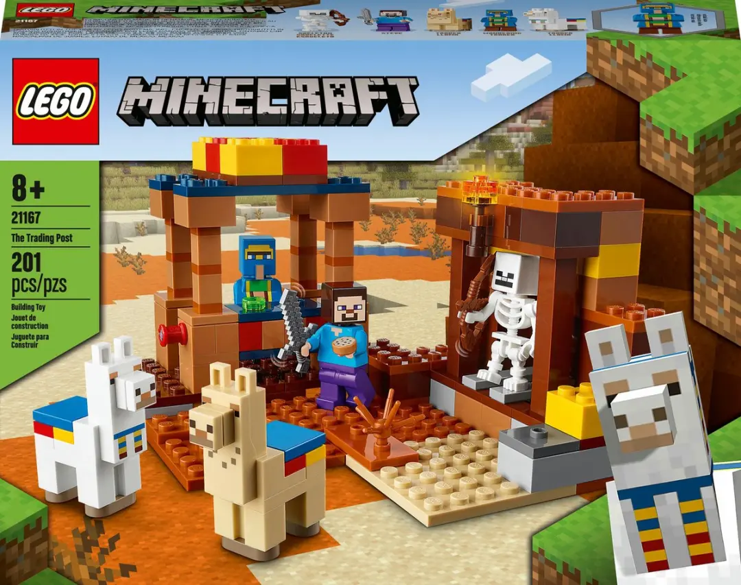 LEGO 21167 Minecraft De Handelspost Bouwset met Poppetjes van Steve en Skelet, C