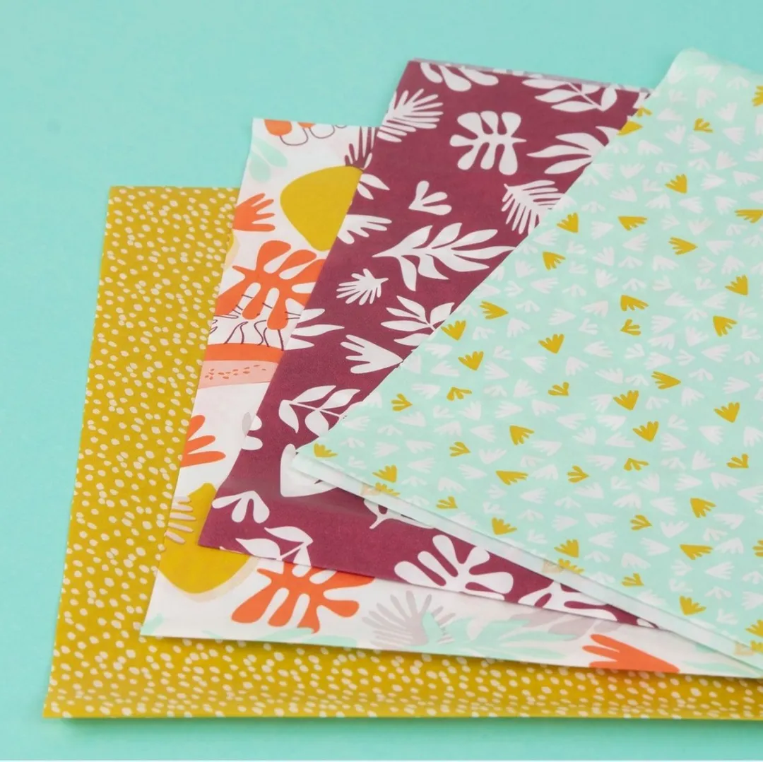 Decopatch Papier Mintgroen/Wit/Mosterdgeel - 3 Kleuren A3
