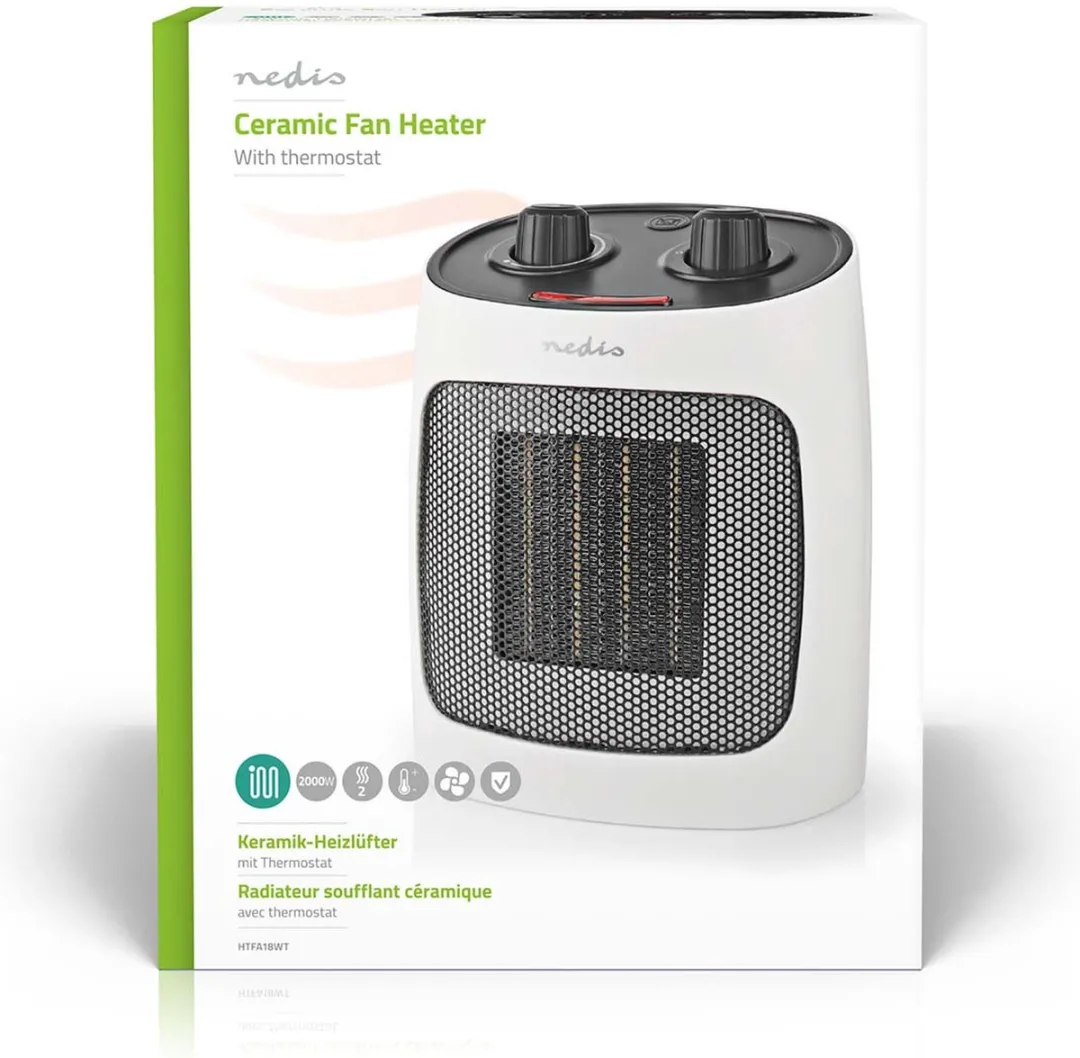 Nedis HTFA18WT Keramische Ventilatorkachel 2000W - Wit