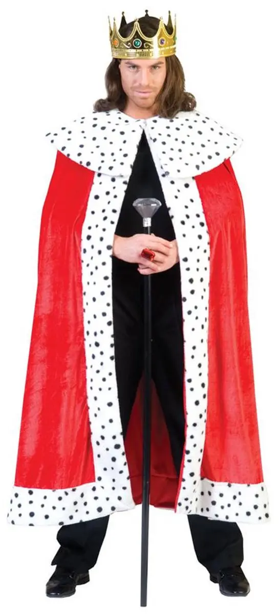 Funny Fashion Koning Kostuum Rode Mantel Cape