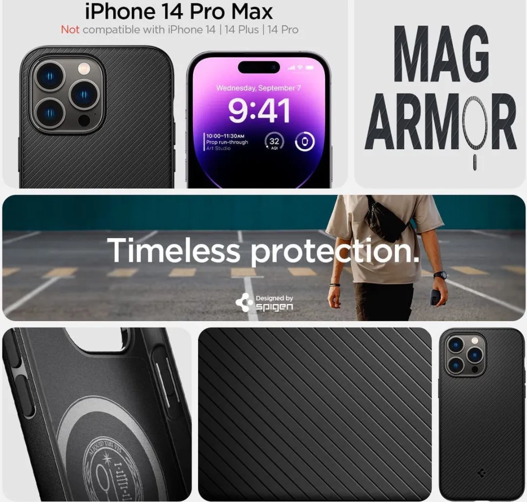 Spigen Mag Armor Case ACS04844 iPhone 14 Pro Max - Zwart - afbeelding 5 van 6