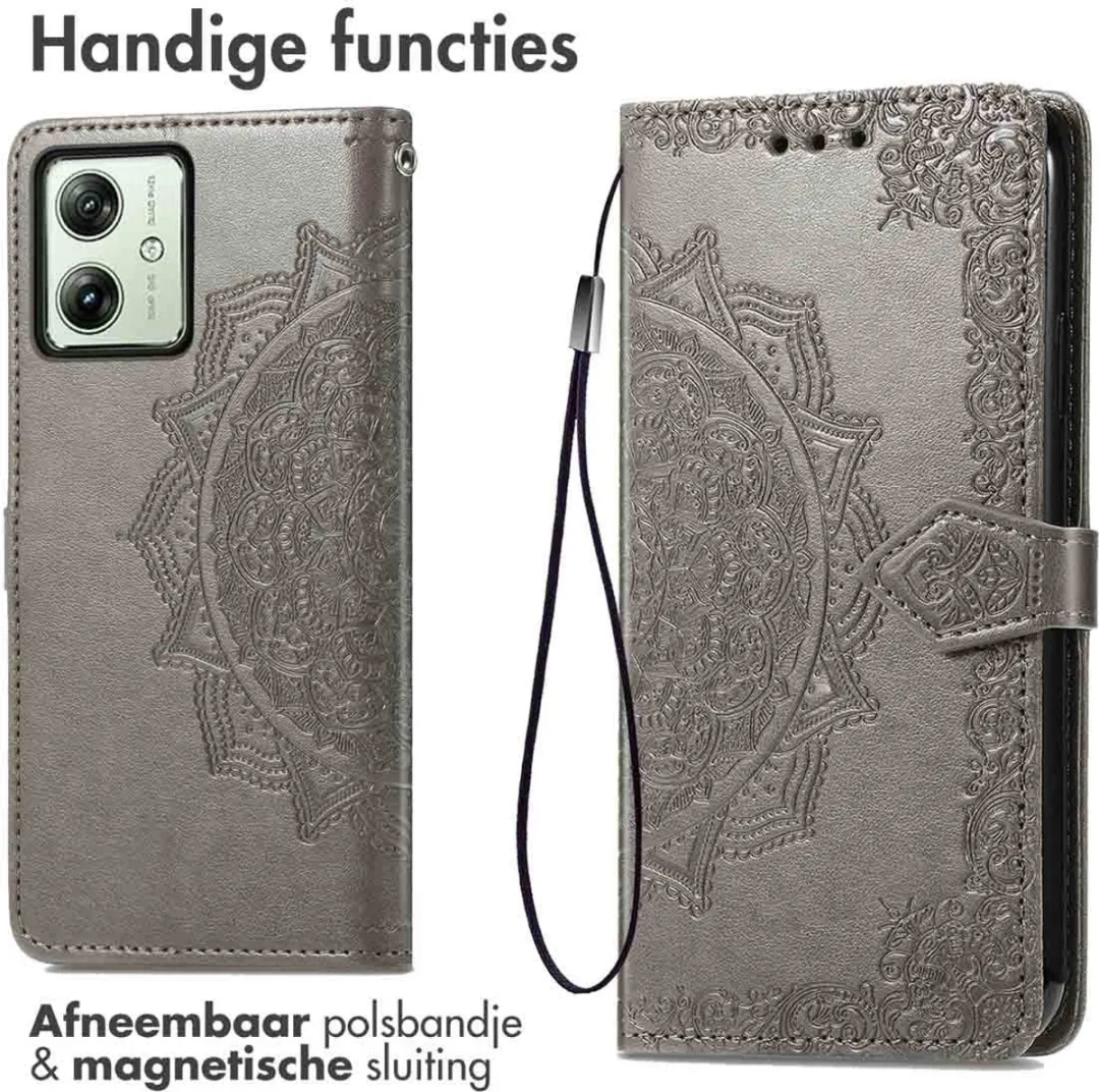 Imoshion Moto G54 Hoesje - 3 Pasjes - Grijs