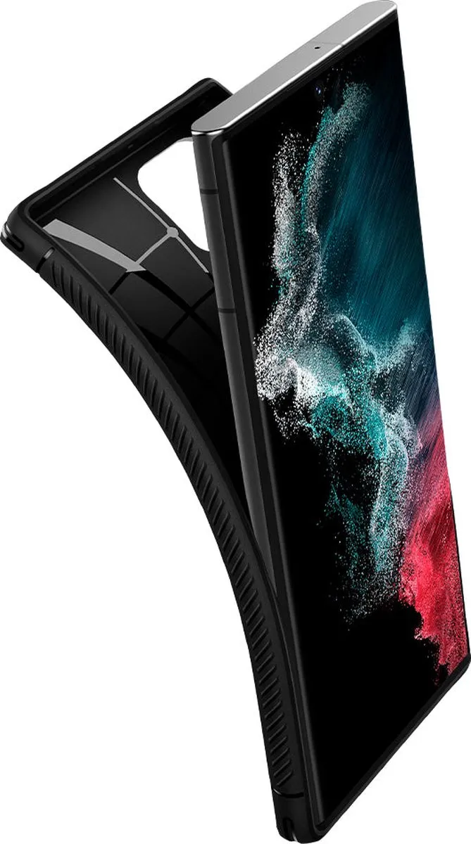 Spigen Rugged Armor Samsung Galaxy S22 Ultra Hoesje - Zwart