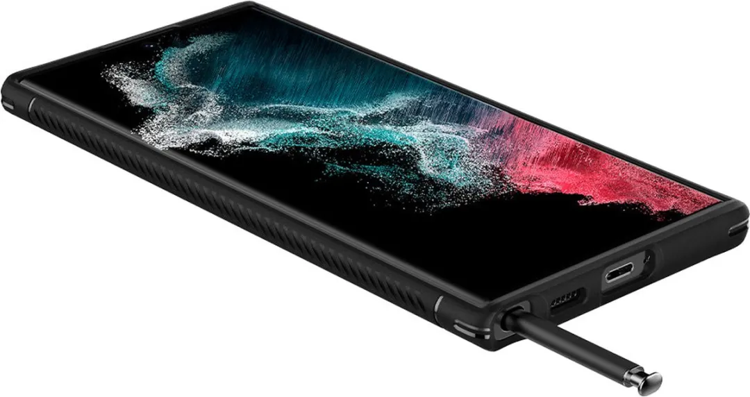 Spigen Rugged Armor Samsung Galaxy S22 Ultra Hoesje - Zwart - afbeelding 6 van 6