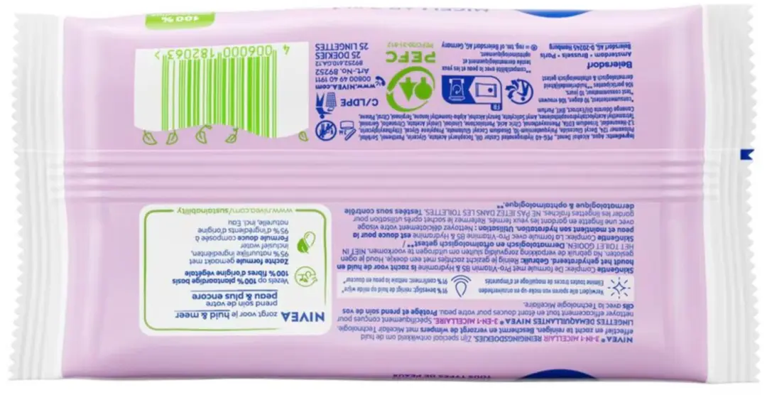 NIVEA 3 in 1 Micellair Reinigingsdoekjes - 25 stuks - afbeelding 3 van 4