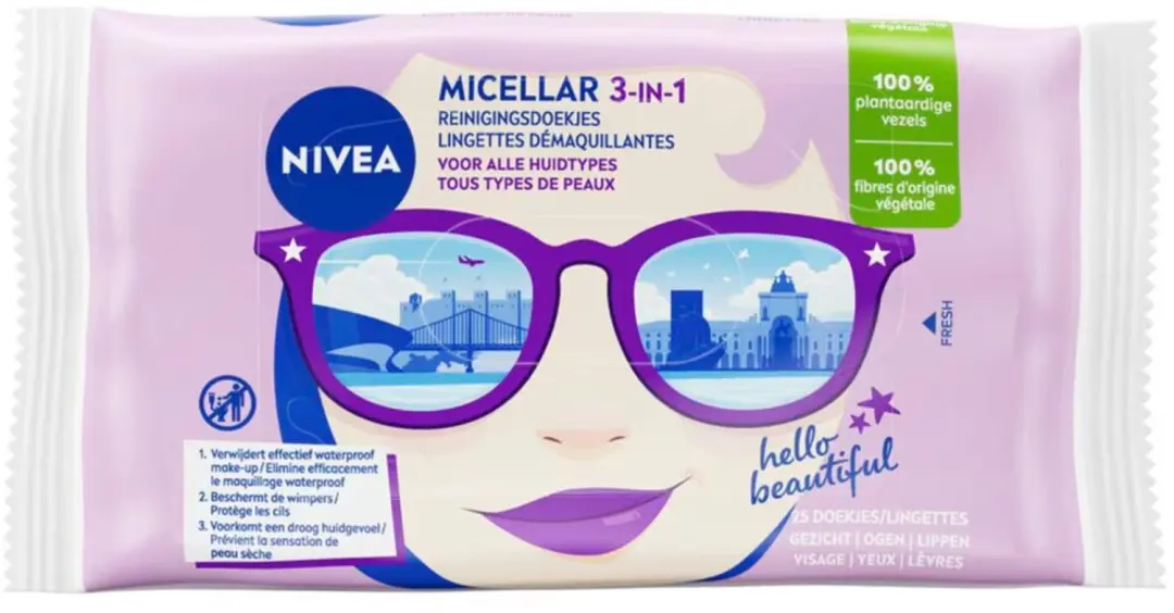 NIVEA 3 in 1 Micellair Reinigingsdoekjes 25 stuks