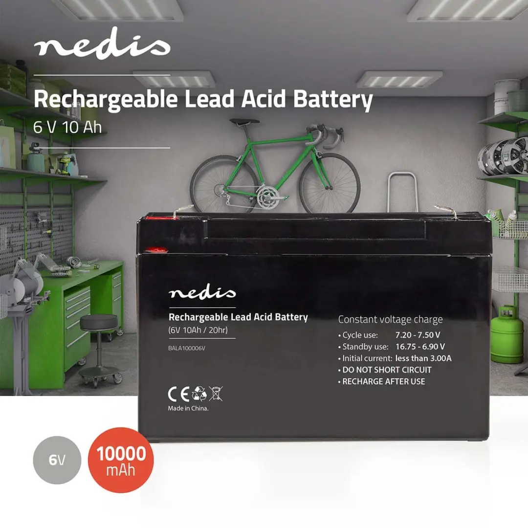Nedis BALA100006V Oplaadbare Loodaccu 6V - 10000mAh - afbeelding 2 van 6