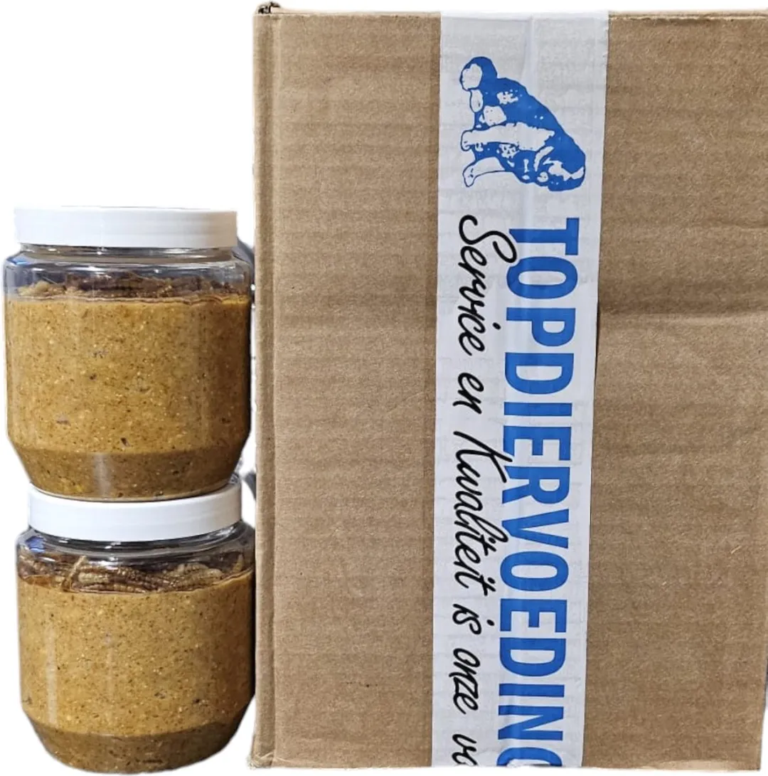 Topdiervoeding Pindakaas Naturel voor Vogels - 12 Potten 350g