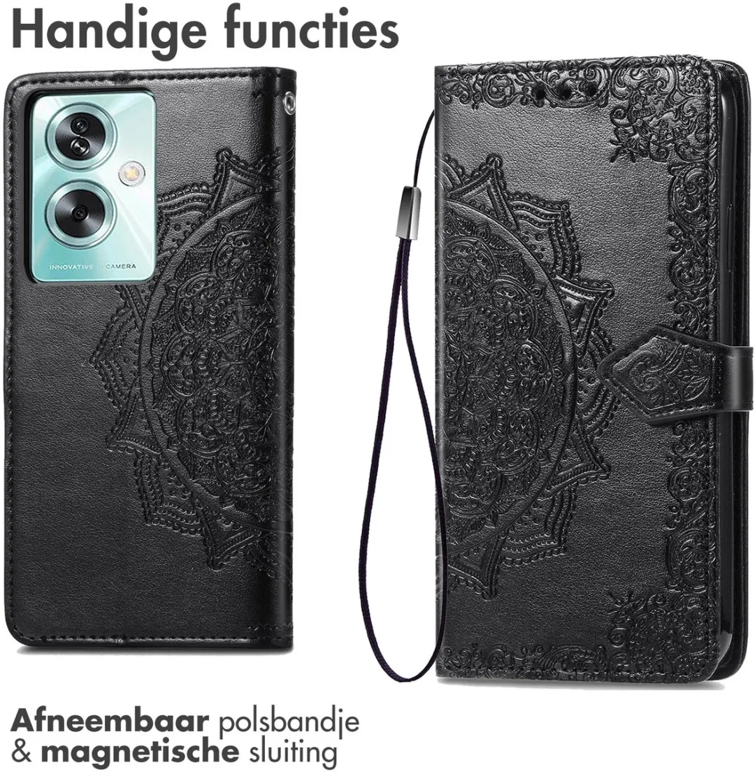 Imoshion Hoesje Oppo A79 Mandala Bookcase - 3 Stuks - Zwart