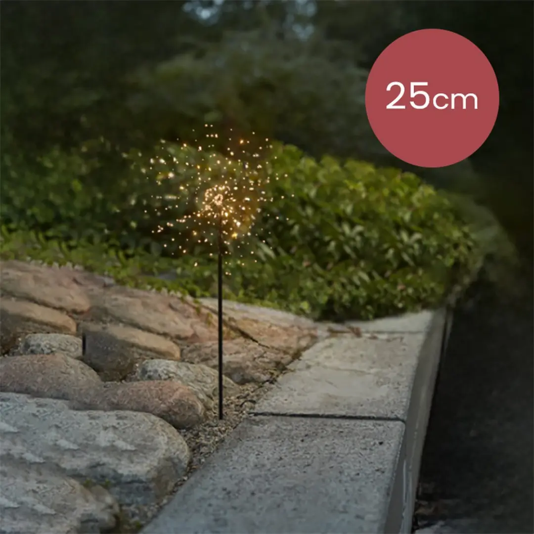 Koperen staande poolster zwart met 60 micro LEDs