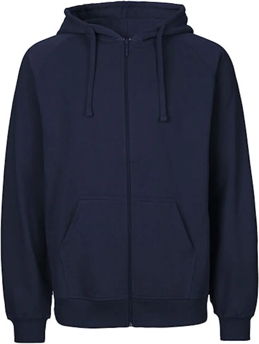 Fairtrade Men's Zip Hoodie met capuchon Navy